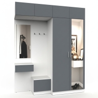 Набор мебели для прихожей "Марсель-257" МР 01-257 В2490 Ш2000 Г580 (ЛДСП Графит серый) Набор мебели для прихожей "Марсель-257" МР 01-257 В2490 Ш2000 Г580 (ЛДСП Графит серый)